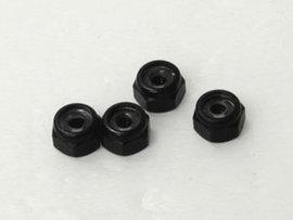 Piulite roti aluminiu 2mm (negre) - 4buc