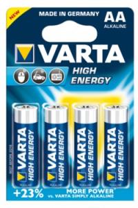 Baterii Alkaline Varta High Energy AA, blister de 4 buc