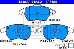 Set placute frana fata Skoda Roomster fabricata incepand cu 03.2006 ATE