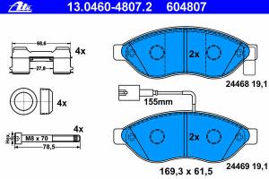 Set placute frana fata Citroen Jumper ATE