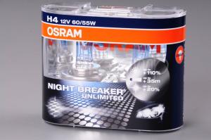 Set 2 becuri Osram H4 Night Breaker Unlimited (+110 lumina) 12V 60/55W