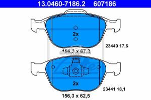 Set placute frana fata Ford Focus 1 I fabricat in perioada 10.1998 - 12.2007 ATE