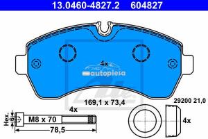 Set placute frana fata Mercedes Sprinter fabricat incepand cu 06.2006 ATE