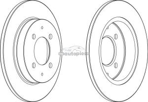 Disc frana spate plin Mitsubishi Colt 4 IV fabricat in perioada 10.2002 - 06.2012 FERODO