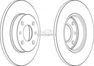 Disc frana cu rulment spate Fiat Punto fabricat in perioada 09.1993 - 09.1999 FERODO