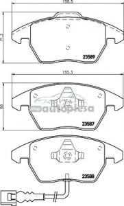 Set placute frana fata VW Golf 5 V fabricat in perioada 10.2003 - 02.2009 Textar