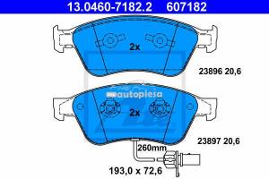 Set placute frana fata Audi A6 (C6) fabricat in perioada 05.2004 - 03.2011 ATE