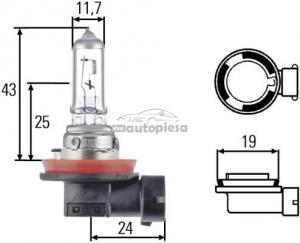 Bec Hella H11 Blue Light 12V 55W