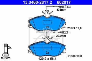 Set placute frana fata Citroen ZX fabricat in perioada 03.1991 - 10.1997 ATE