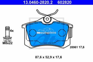 Set placute frana spate Audi A4 (B6) fabricat in perioada 11.2000 - 12.2004 ATE