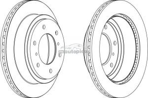 Disc frana spate ventilat Mitsubishi Pajero 3 III fabricat in perioada 01.1999 - 01.2007 FERODO