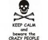 Stickere auto keep calm and beware