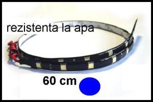 Banda flexibila cu 24 led-uri 5050 (60 cm), lumina albastra 12V - BFC76318