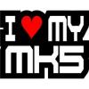 Stickere auto i love my mk5 cu inima
