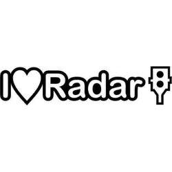 Stickere auto I love radar