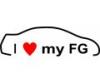 Stickere auto i love my honda fg