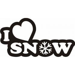 Stickere auto I love snow