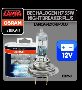 Bec Osram H7 55W PX26d 12V Night Breaker Plus 2buc - BHO795