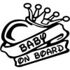 Stickere auto baby on board crown