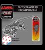 Autocolant 3d crom piranha - a3d247