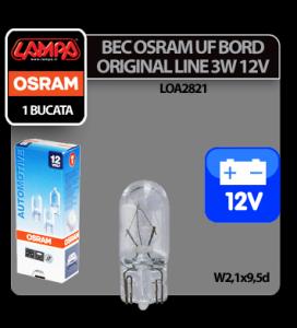 Bec Osram OL 3W 12V UF bord cap sticla W2,1x9,5d 1buc - BOO808