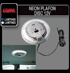 NEON PLAFONIERA DISC 12V ALBASTRU / ALB - NPD2705