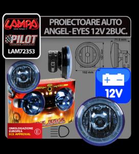 Proiectoare auto Angel-Eyes albastre 12V 2buc - PAA812