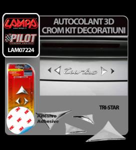 Autocolant 3D crom kit decoratiuni Tri-Star - A3D254