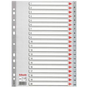 Separatoare plastic index 1-20 Esselte