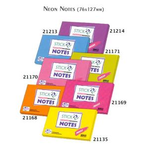 Notes autoadeziv 76x127mm 100 file neon Stick'n
