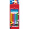 Creioane colorate 10 culori cu guma grip 2001 faber-castell