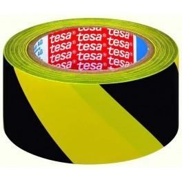 Banda adeziva marcare 33mx50mm galben/negru Tesa
