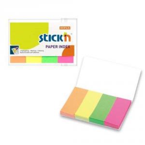 Index hartie color 50x20 mm, 4 x 50 file/set, Stick'n