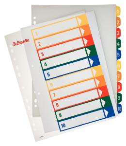 Separatoare plastic index imprimabil 1-10 Esselte