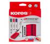 Marker whiteboard 4/set cu burete margnetic Kores