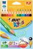 Creioane colorate 12 culori evolution triunghiulare bic