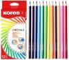Creioane colorate 12 culori triunghiulare eco kores