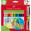Creioane colorate 24 culori triunghiulare children of the world