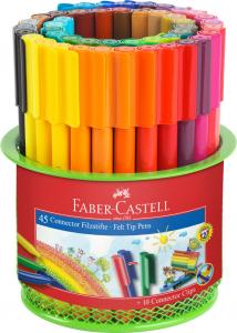 Carioci 45 culori Connector + Suport Mesh Faber-Castell
