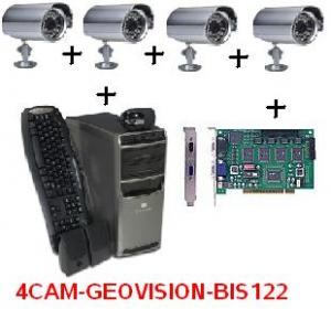 Kit supraveghere video color, cu inregistrare pe video digital DVR