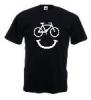 Tricou negru imprimat cycling smile