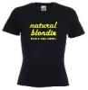 Tricou dama negru, imprimat natural blondie