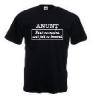 Tricou negru imprimat anunt