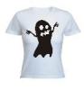 Tricou alb imprimat ghost