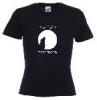 Tricou negru, dama, imprimat