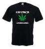 Tricou negru imprimat marijuana drugs
