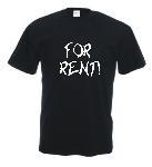 Tricou negru imprimat For rent