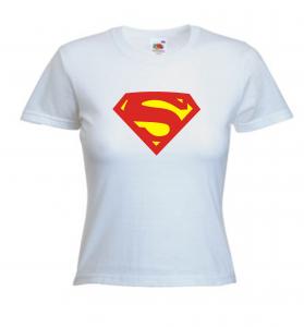 Tricou alb imprimat Supergirl