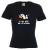 Tricou negru, dama imprimat cow