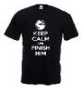 Tricou negru imprimat mortal kombat finish him